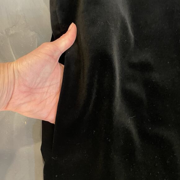 Vintage Black Velvet Opera Coat One Button Pockets‎ Lined Sz M Women’s READ - Picture 5 of 8